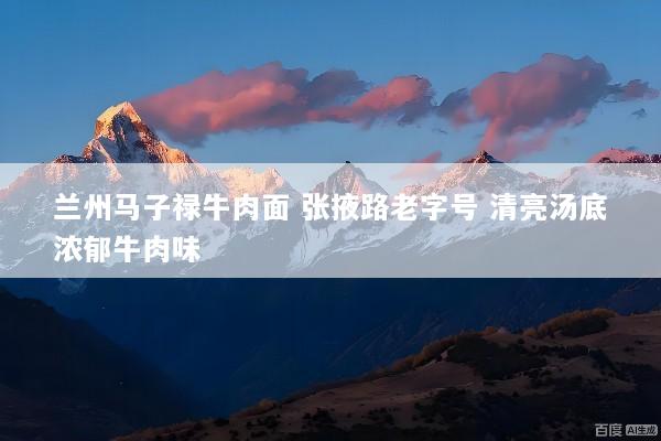 兰州马子禄牛肉面 张掖路老字号 清亮汤底浓郁牛肉味