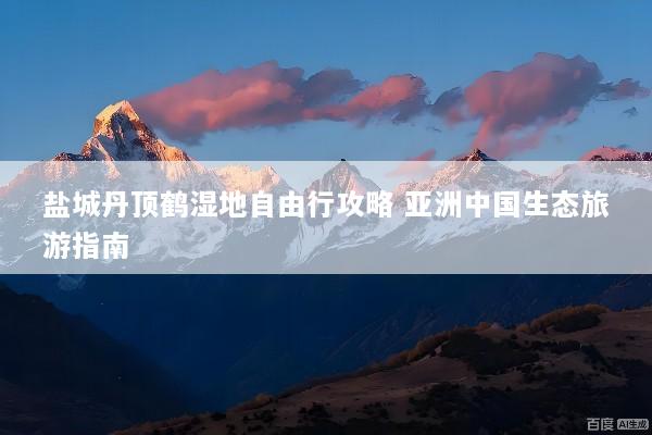 盐城丹顶鹤湿地自由行攻略 亚洲中国生态旅游指南